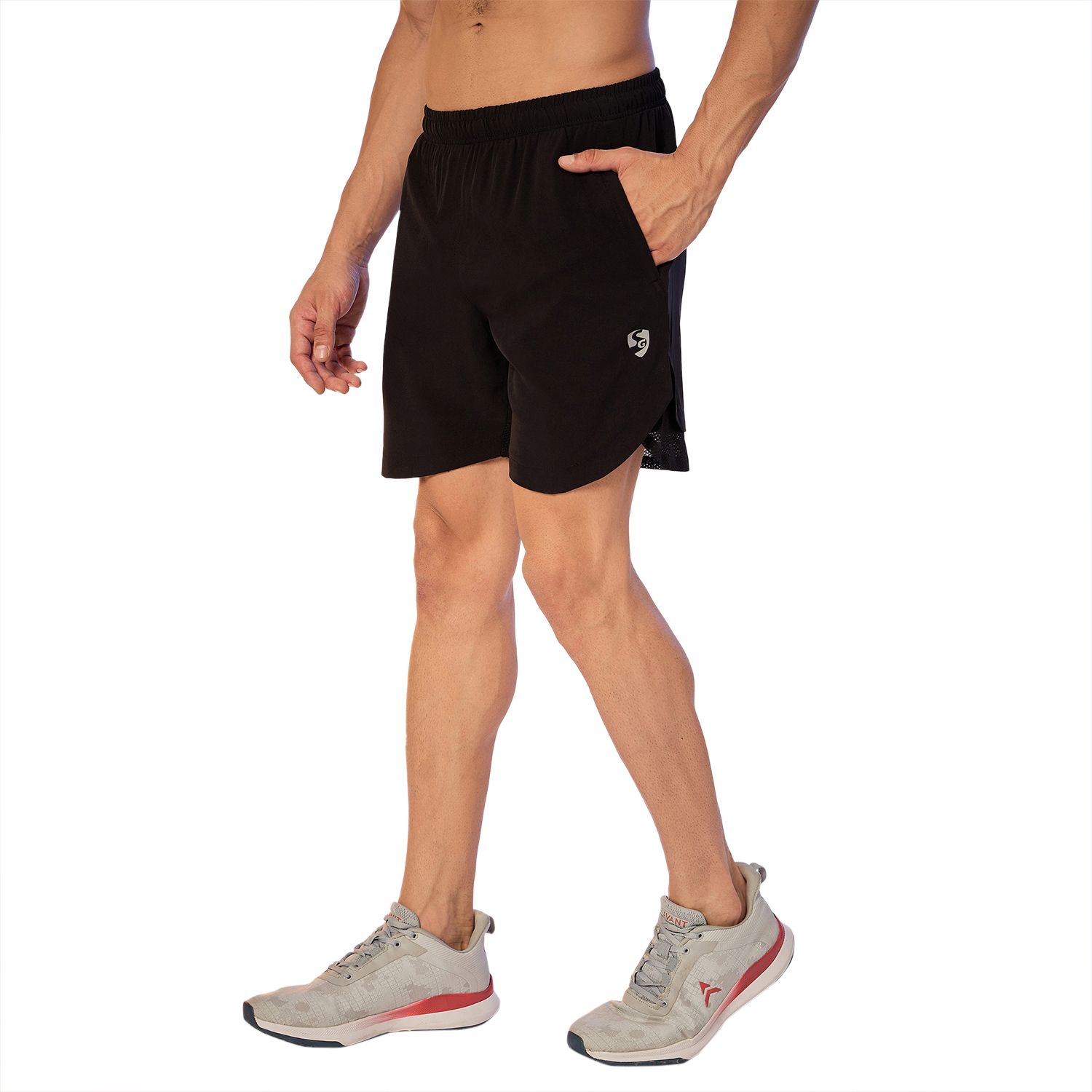 sg Solid Men Black Sports Shorts-picture-23