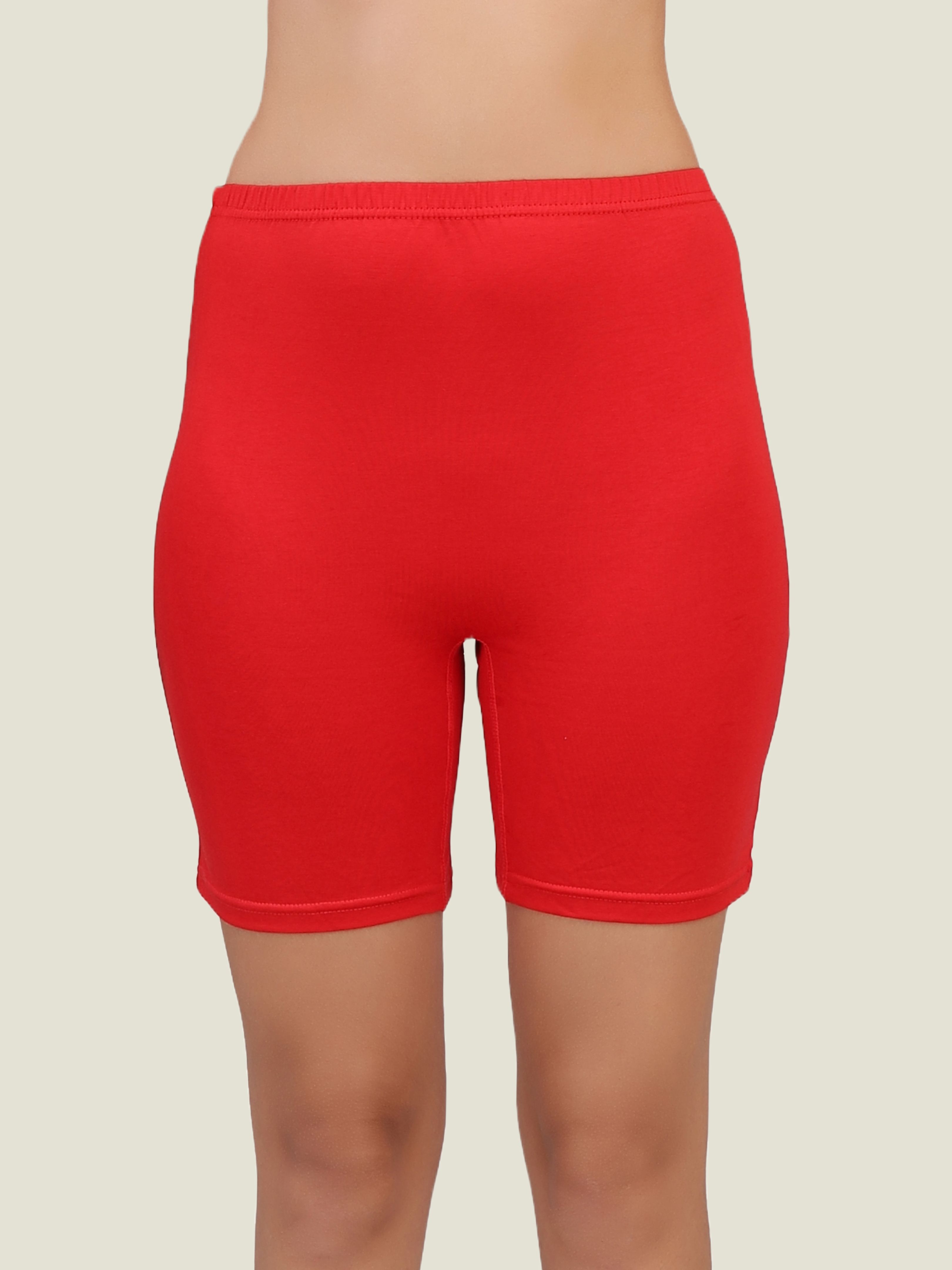 Solid Women Red Cycling Shorts, Gym Shorts, Night Shorts, Regular Shorts, Running Shorts-image-49