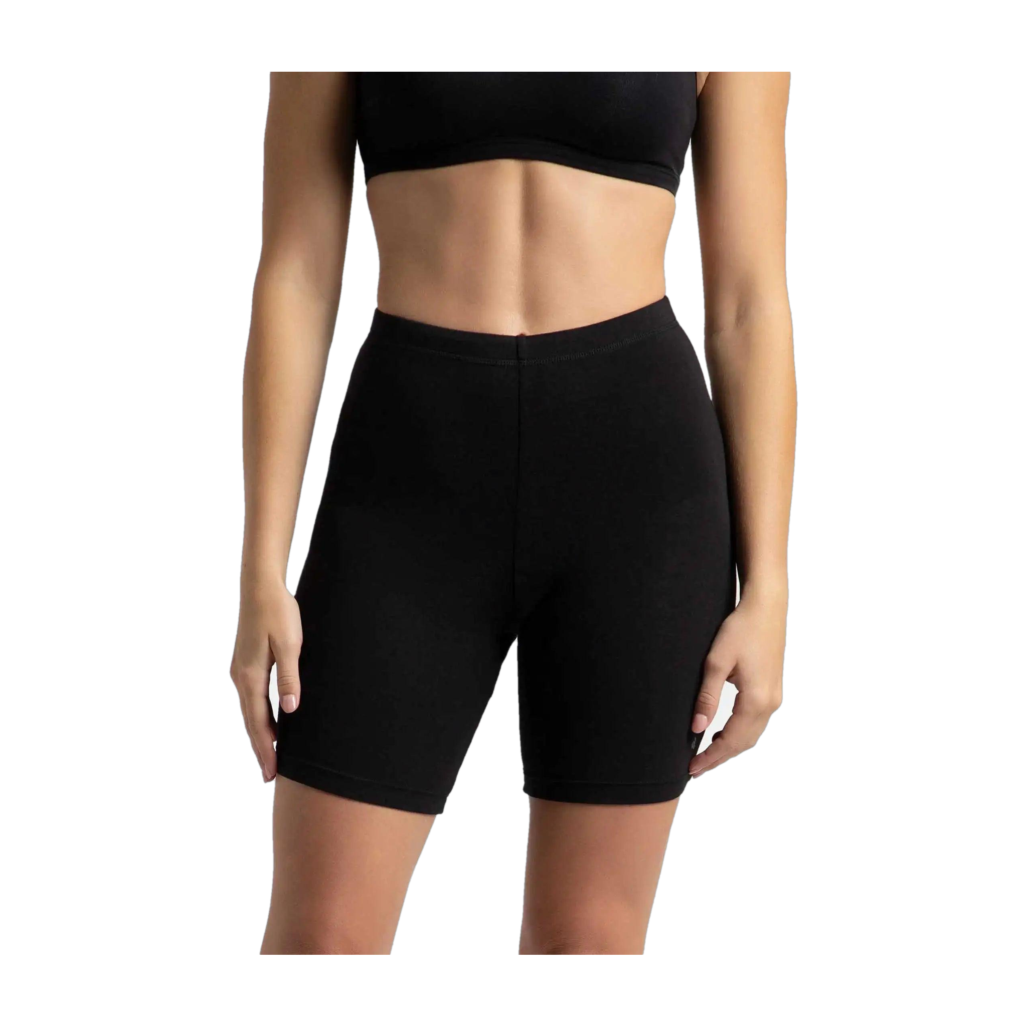 1529 High Coverage Super Combed Cotton Elastane Stretch With Concealed Waistband Women Boy Short Black Panty-image-7