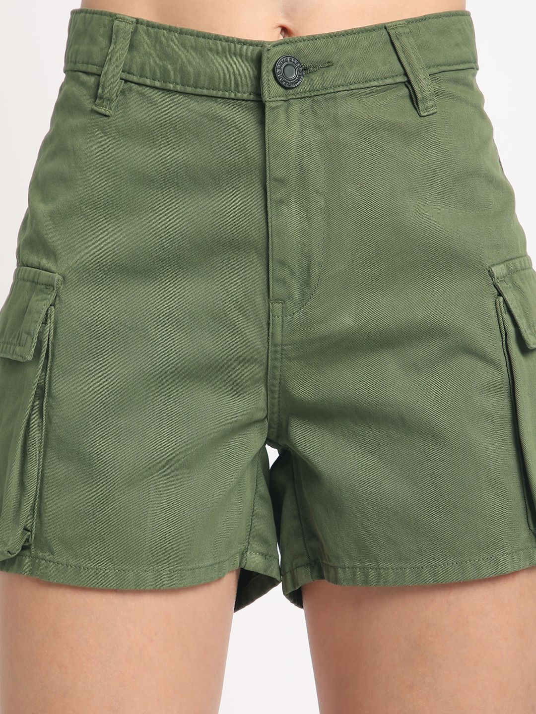 bene kleed Solid Women Green Casual Shorts-picture-10