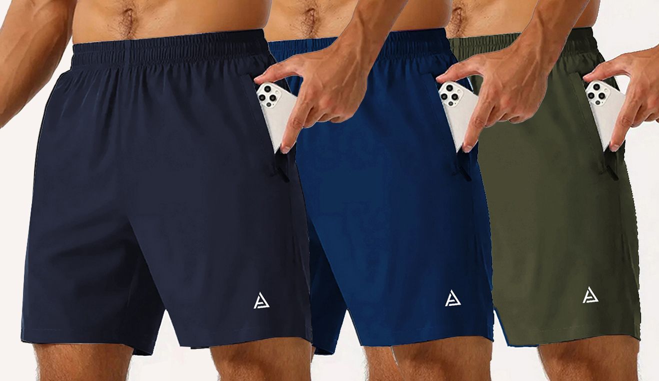 avolt Pack of 3 Solid Men Multicolor Sports Shorts, Gym Shorts, Basic Shorts, Regular Shorts, Running Shorts-picture-21