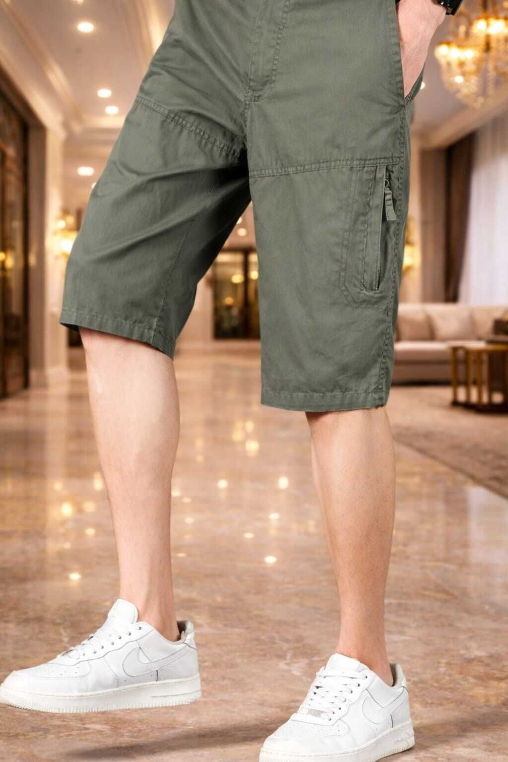 classic hub Solid Men Green Cargo Shorts-picture-11