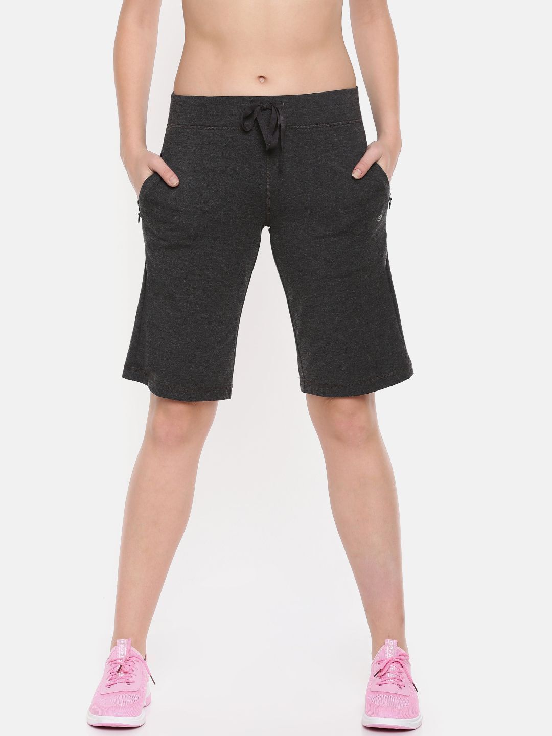 enamor Solid Women Grey Regular Shorts-picture-13