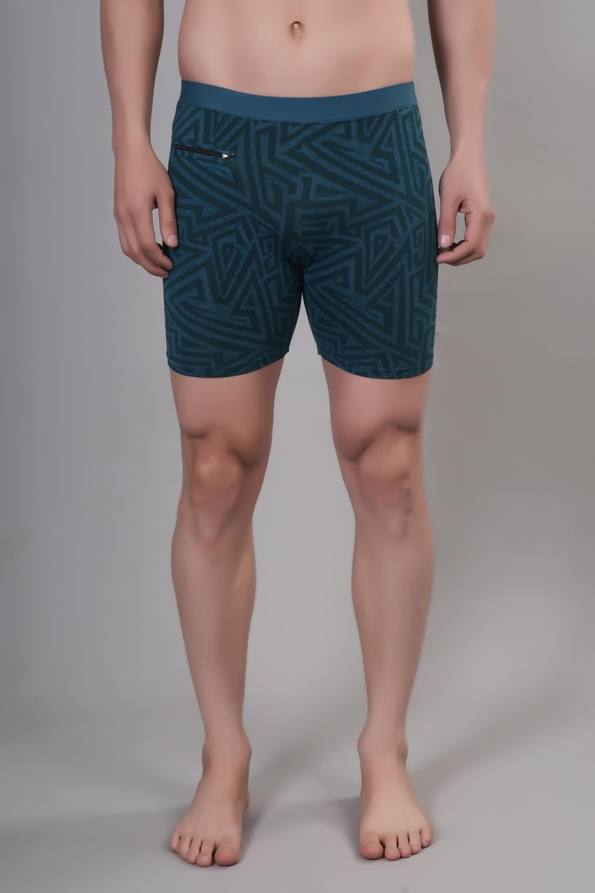 ullaspemium swim shorts shorts with key safety zipper pockets Printed, Solid Men Swim Bottom Blue Swimsuit-picture-2
