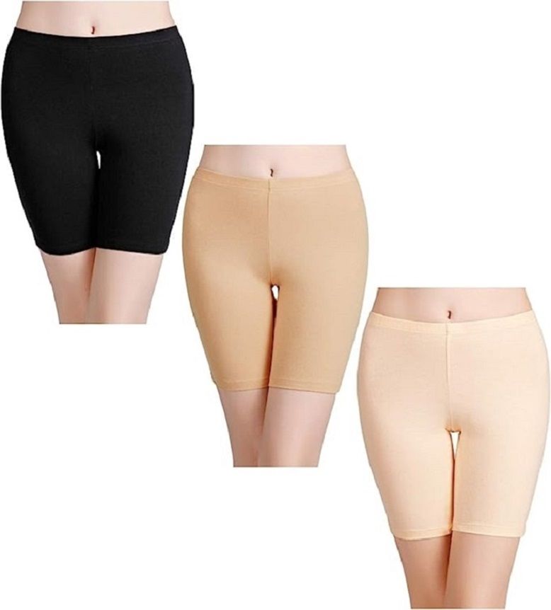 diving deep Pack of 3 Solid Women Multicolor Cycling Shorts-picture-14