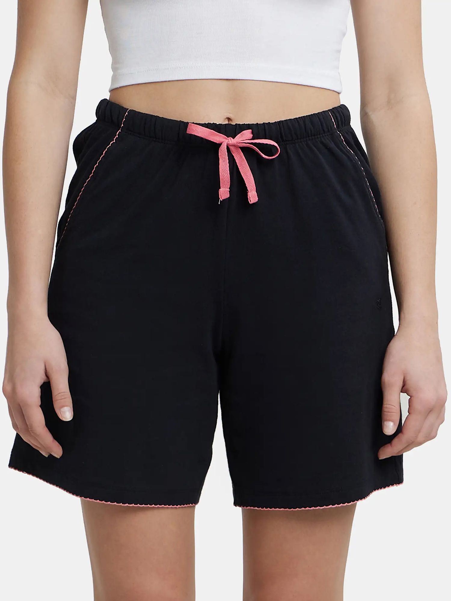 jockey Solid Women Black Basic Shorts-picture-11