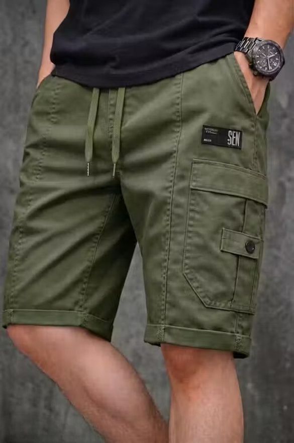 jishmish Solid Men Green Cargo Shorts-picture-45