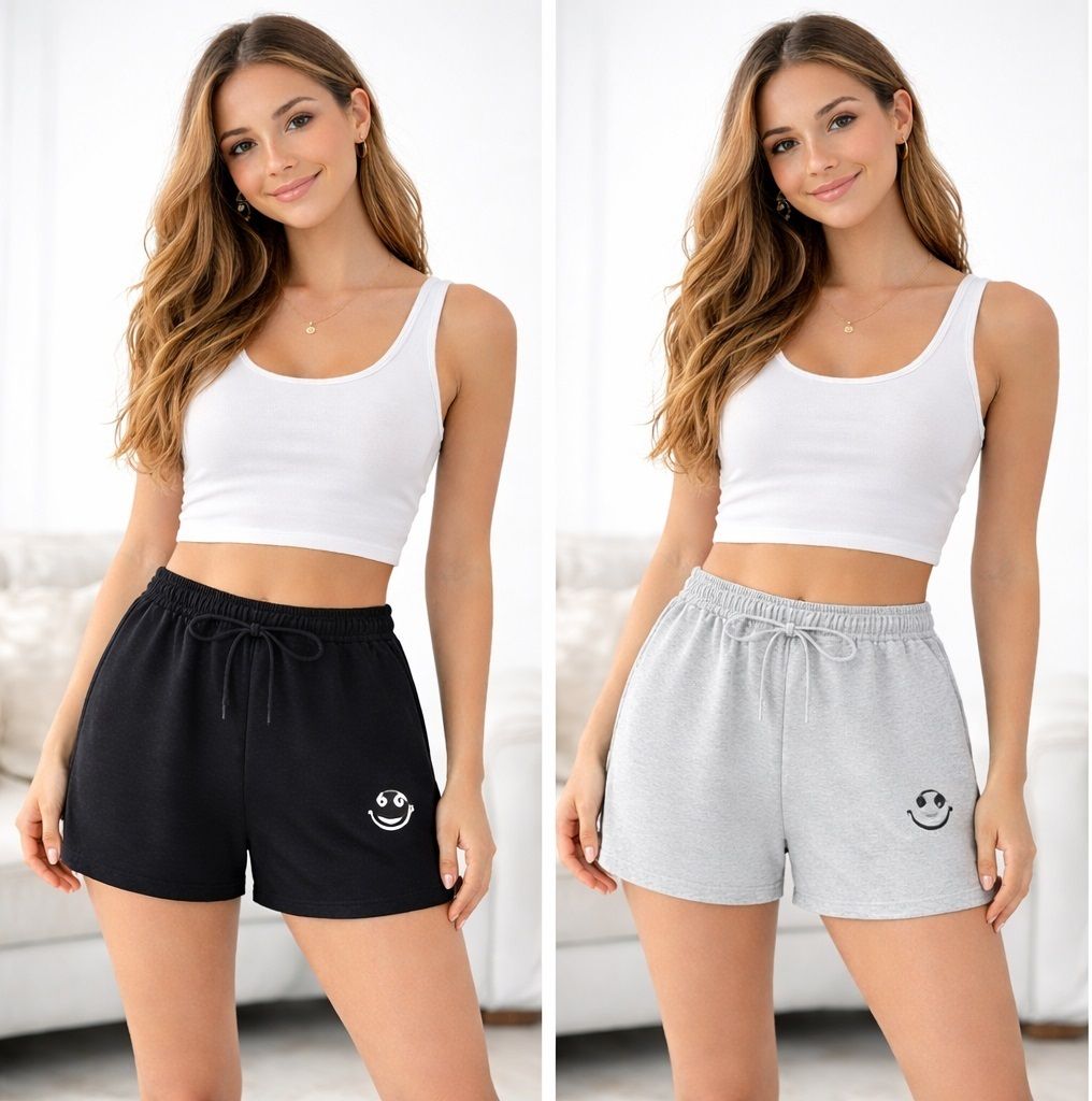 naughty men Pack of 2 Solid, Graphic Print Women Multicolor Casual Shorts-picture-11