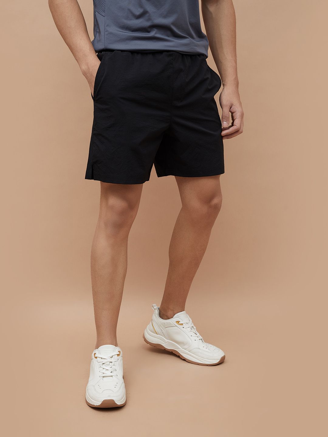 kappa Solid Men Black Sports Shorts-picture-12