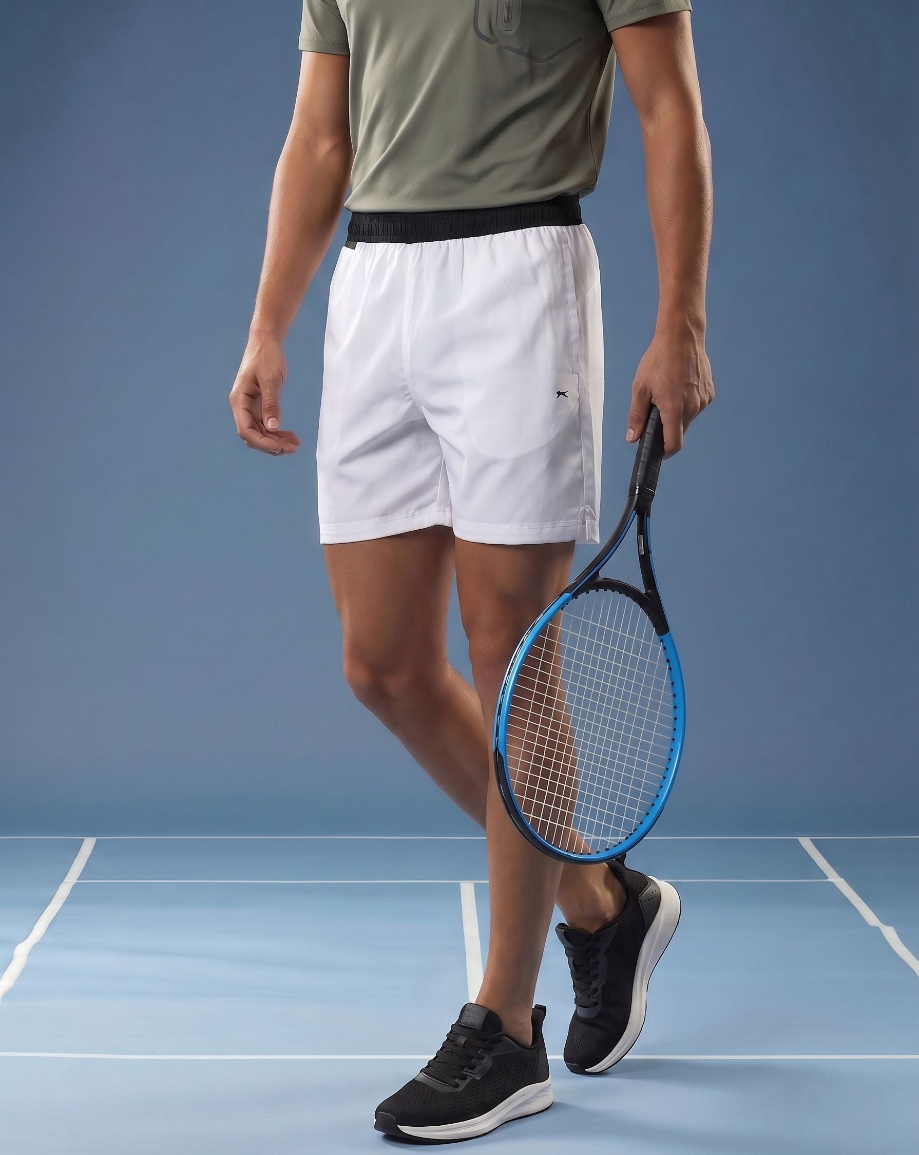 slazenger Solid Men White Sports Shorts-picture-1