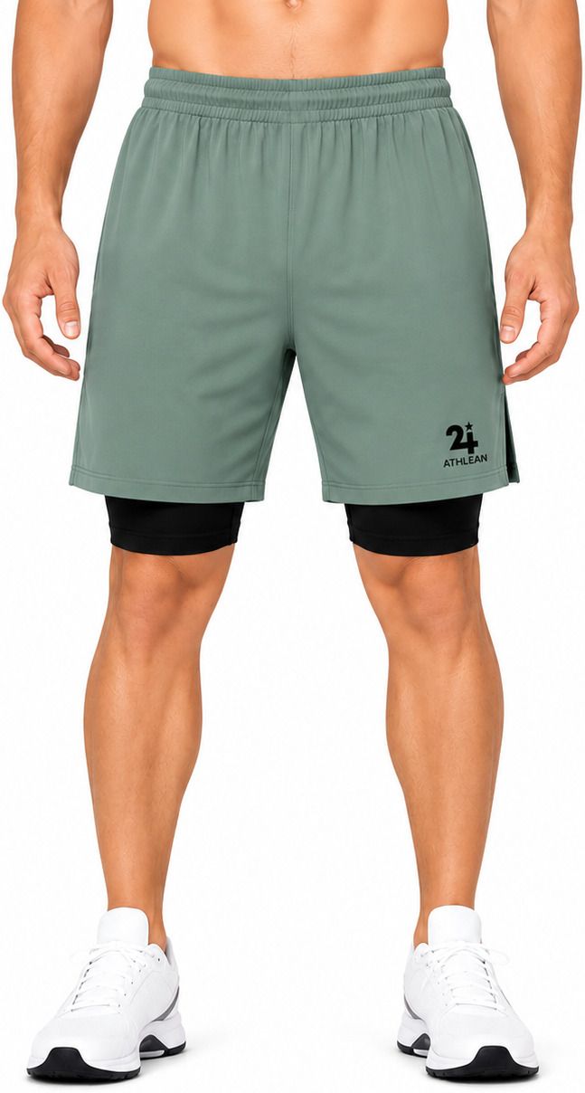 athlean Solid Men Green Running Shorts-picture-36