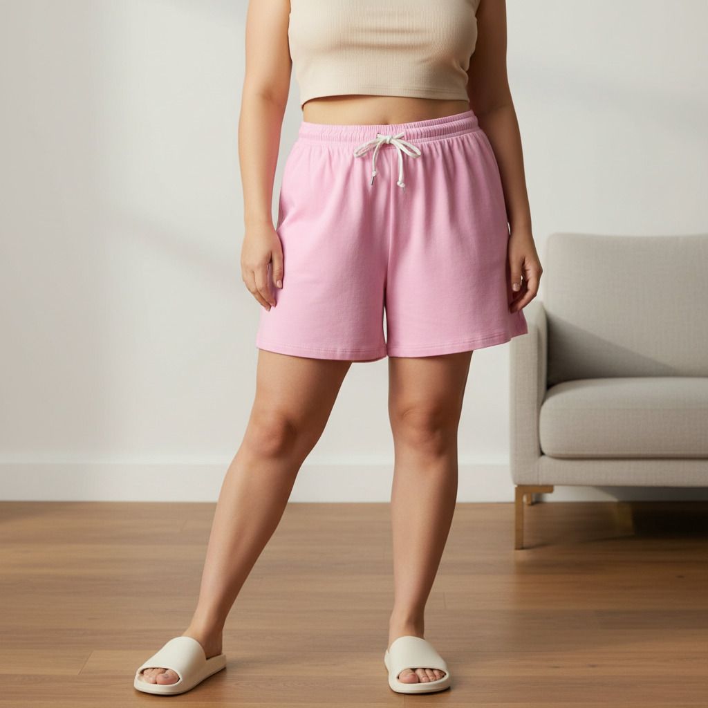 vexara Solid Women Pink Casual Shorts-picture-18