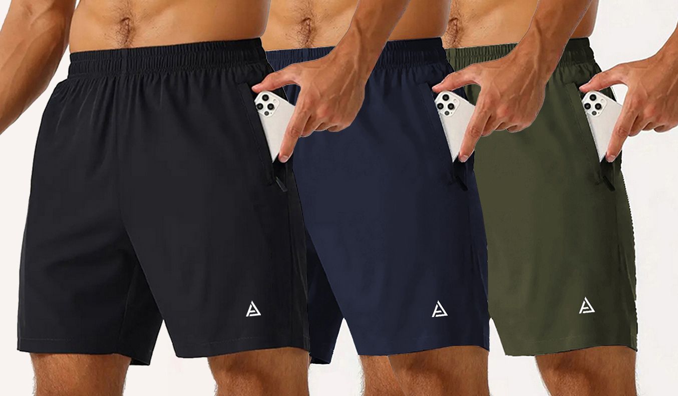 Pack of 3 Solid Men Multicolor Sports Shorts, Gym Shorts, Basic Shorts, Regular Shorts, Running Shorts