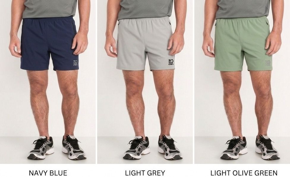 iconezza Pack of 3 Solid Men Light Green, Dark Blue Casual Shorts, Regular Shorts, Sports Shorts, Beach Shorts-picture-19