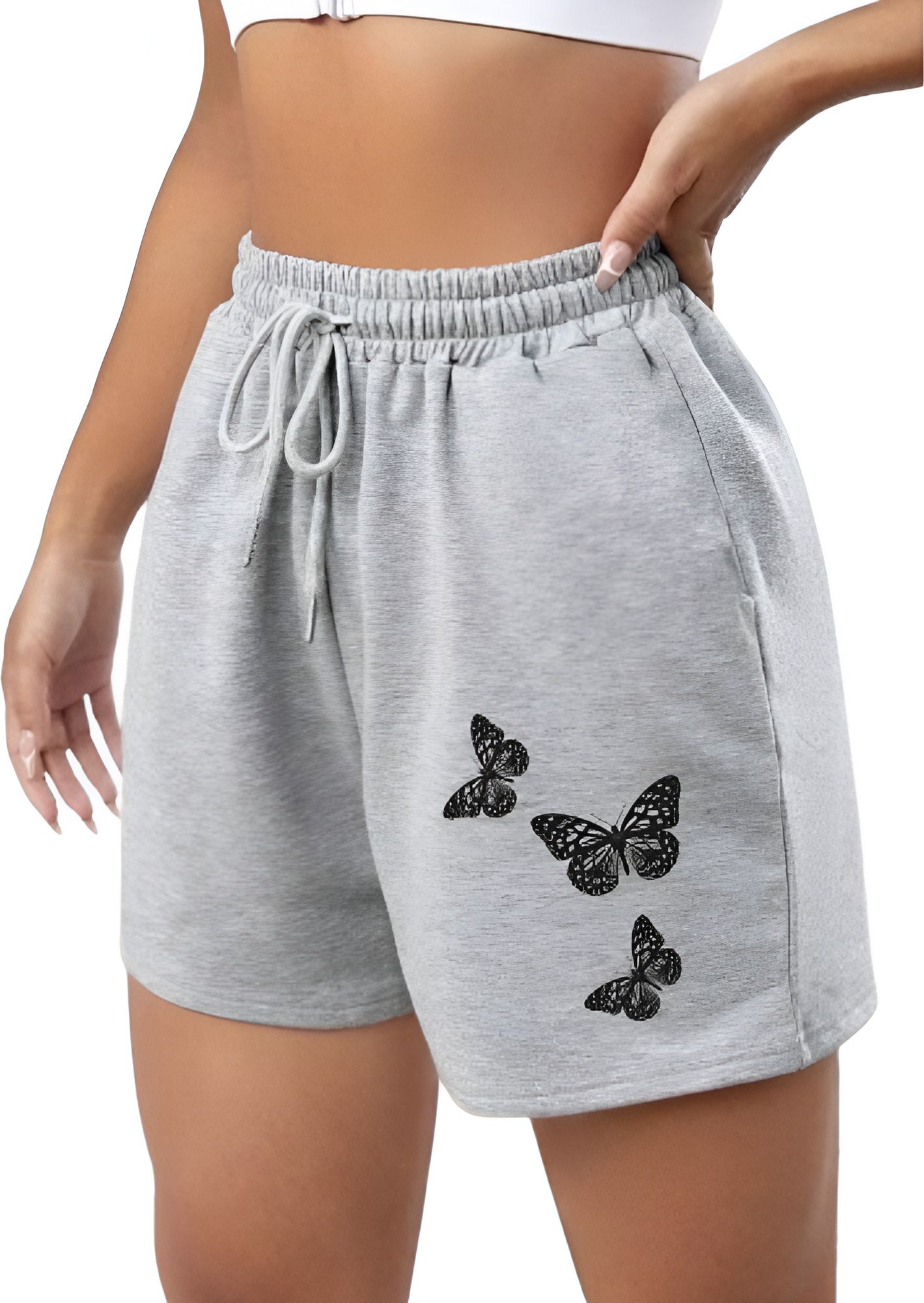 Printed Women Grey Casual Shorts