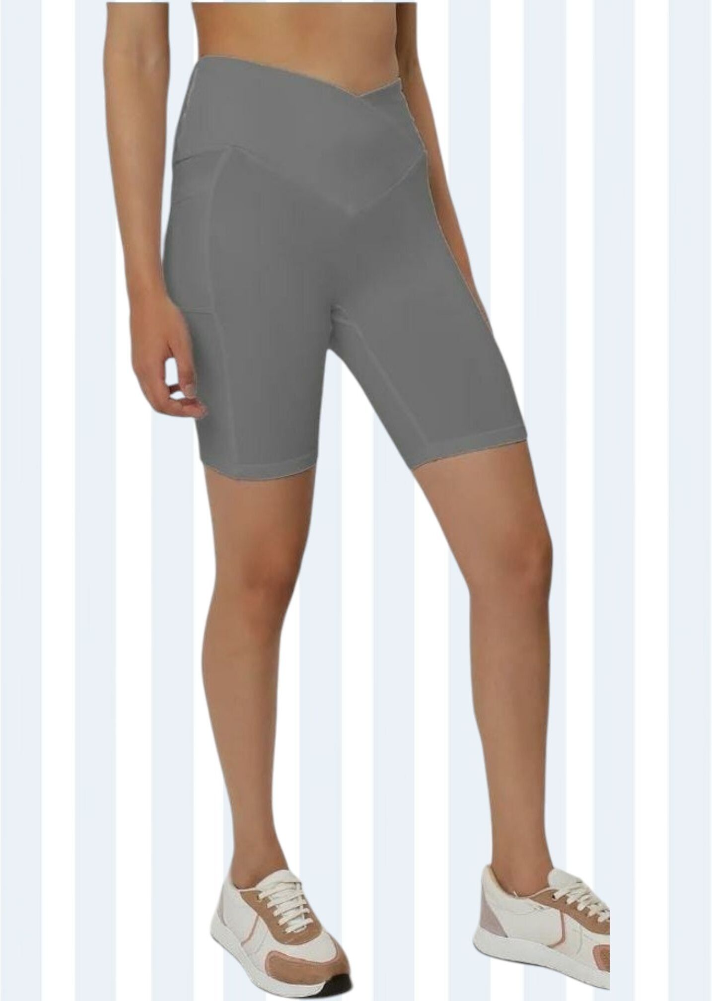 Solid Women Grey Tights-image-4