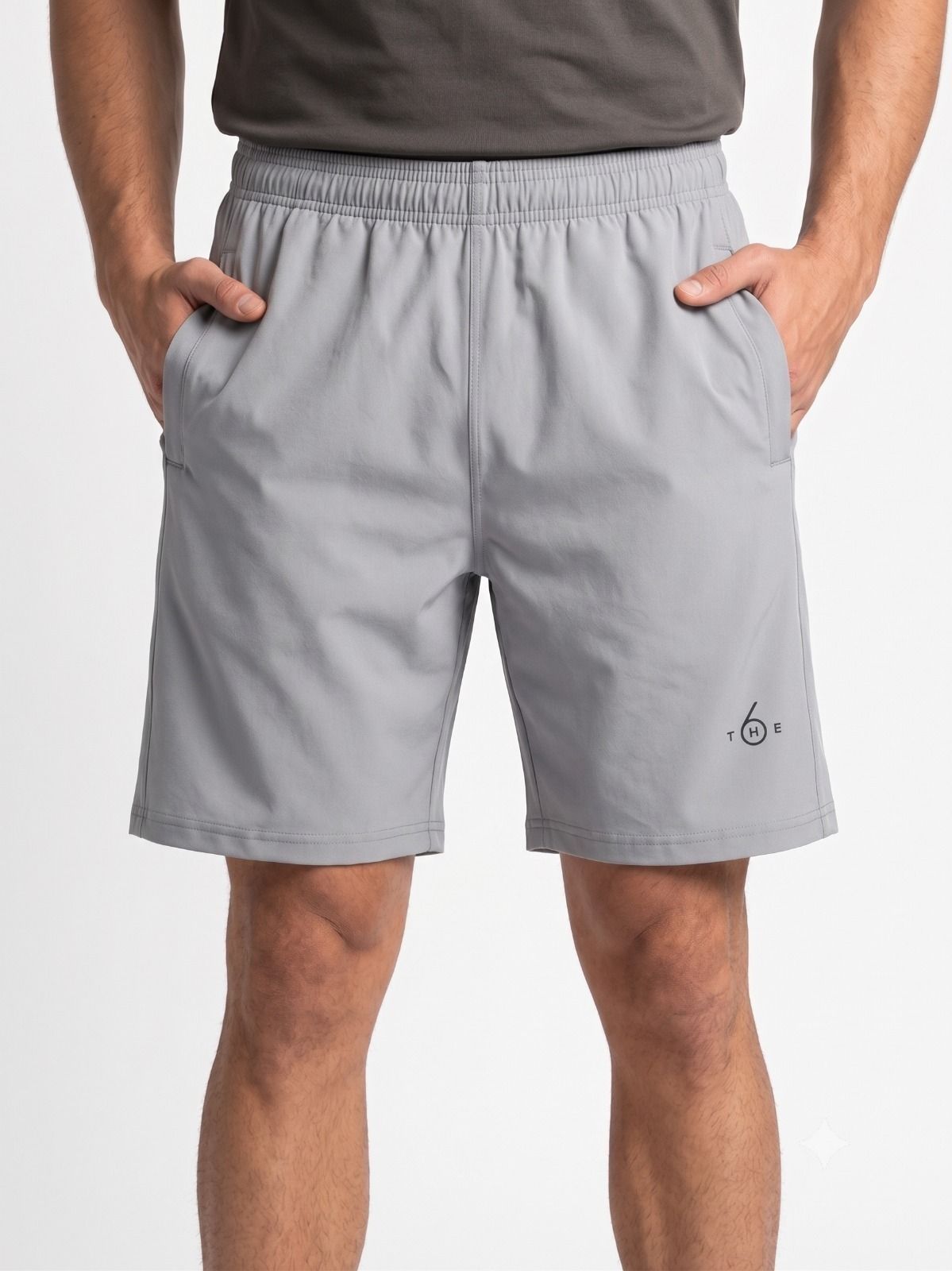 the six Solid Men Grey Gym Shorts, Running Shorts, Sports Shorts-picture-43
