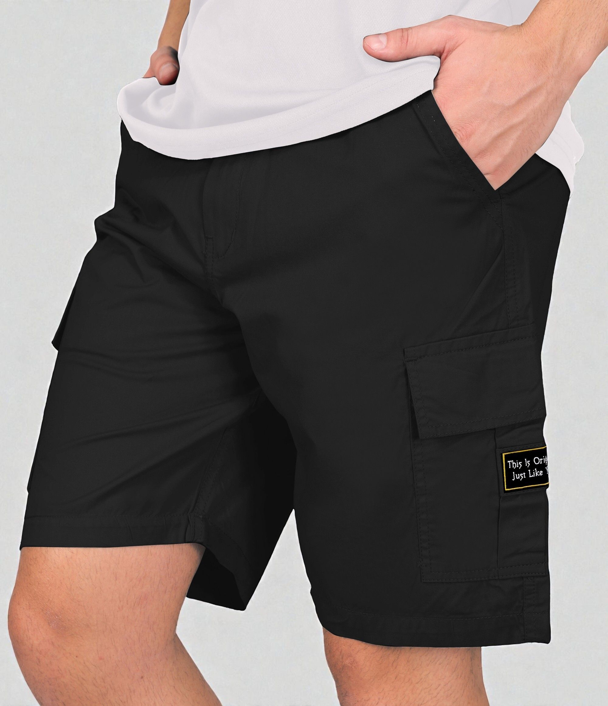 bildos Solid Men Black Cargo Shorts, Beach Shorts, Regular Shorts, Casual Shorts, Basic Shorts-picture-11