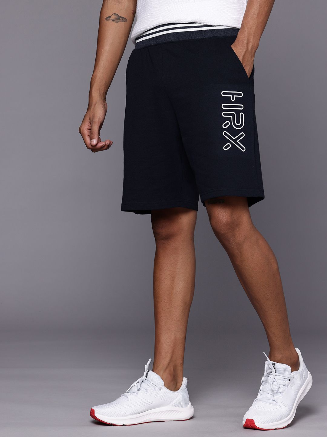 hrx by hrithik roshan Self Design Men Dark Blue Regular Shorts-picture-22