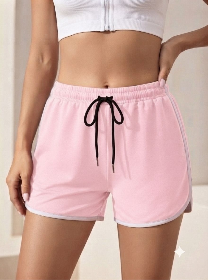 fasha Solid Women Pink Gym Shorts, Running Shorts, Sports Shorts-picture-9