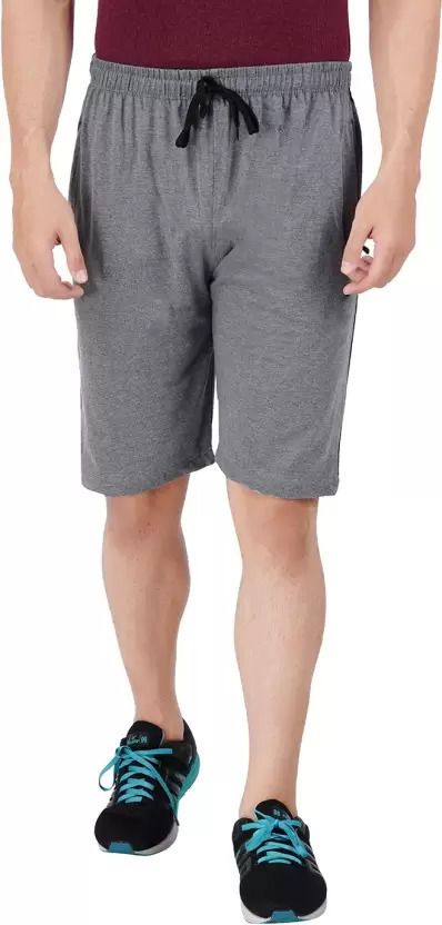 wrodss Solid Men Grey Basic Shorts-picture-11