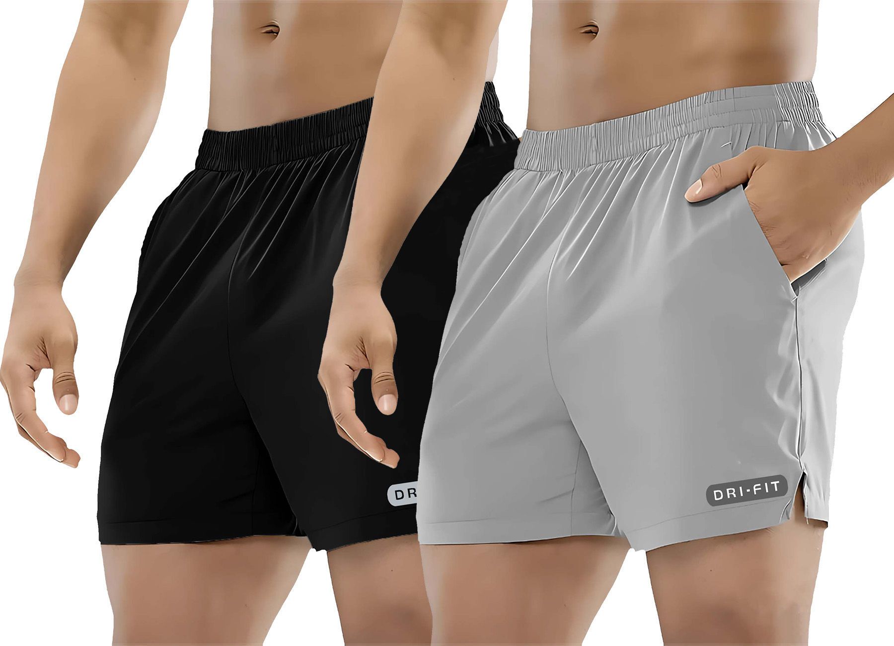 Printed Men Grey Gym Shorts