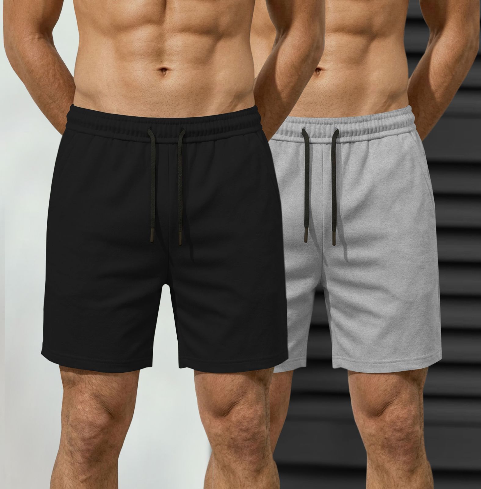 tripr Pack of 2 Solid Men Black, Grey Regular Shorts-picture-21