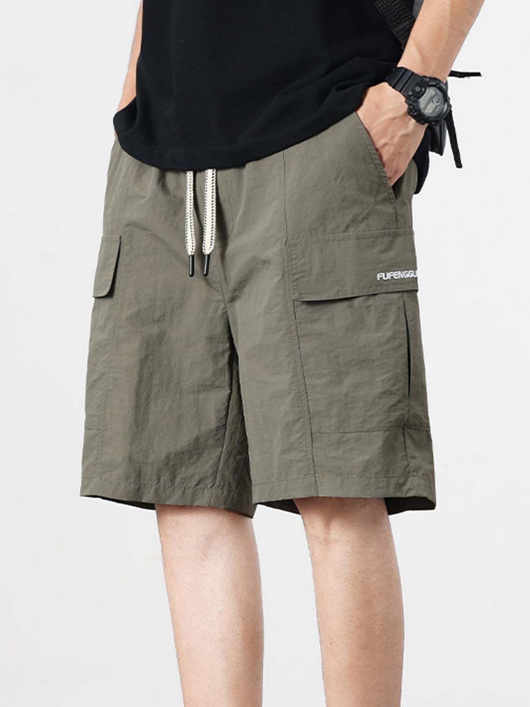 suo Solid Men Green Cargo Shorts-picture-40