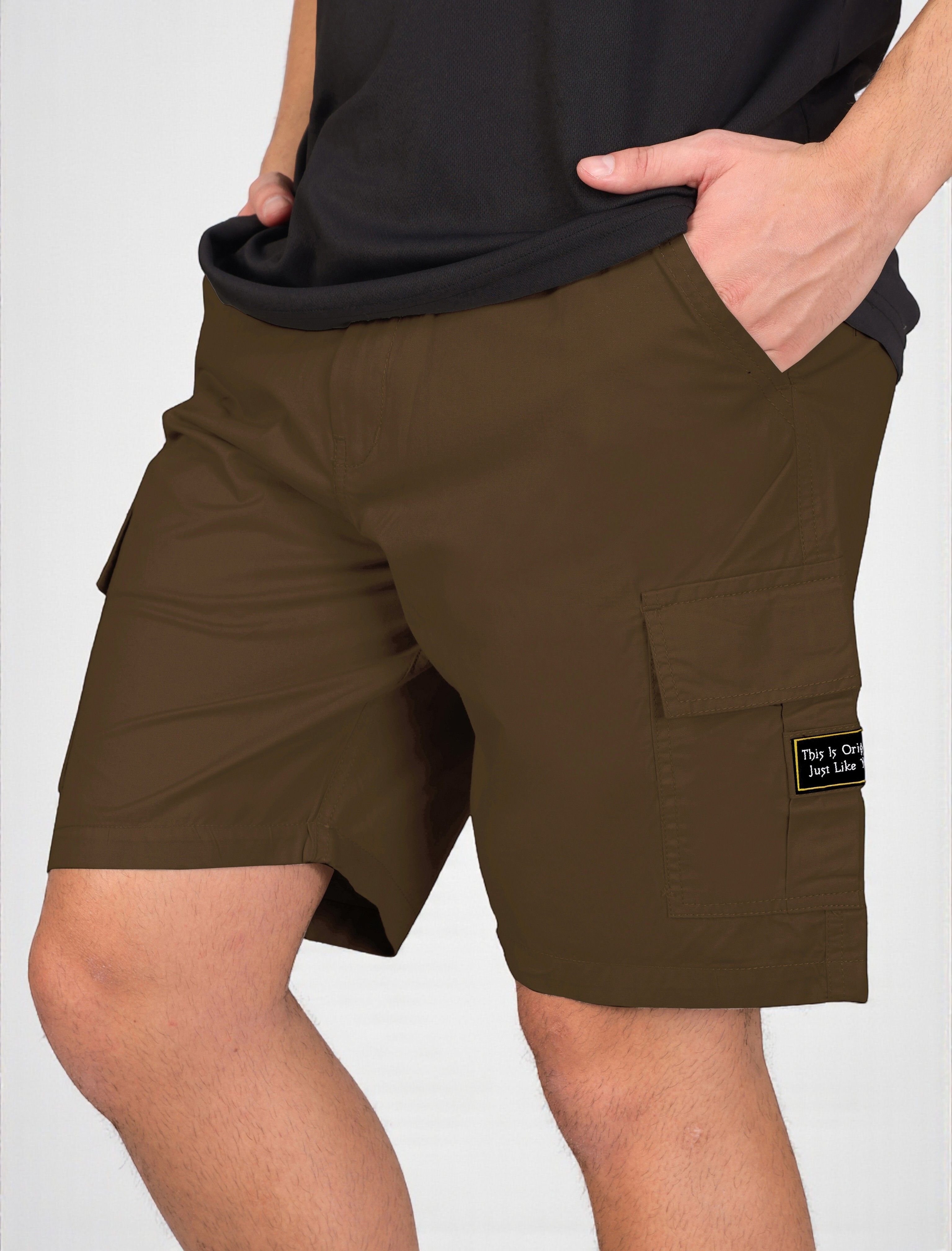 bildos Solid Men Brown Cargo Shorts, Beach Shorts, Regular Shorts, Casual Shorts, Basic Shorts-picture-45