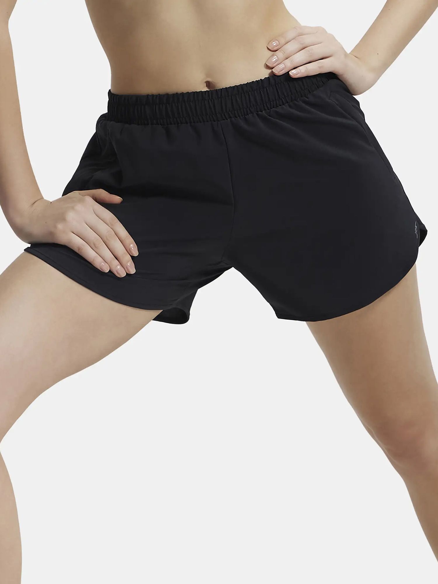 jockey Solid Women Black Sports Shorts-picture-33