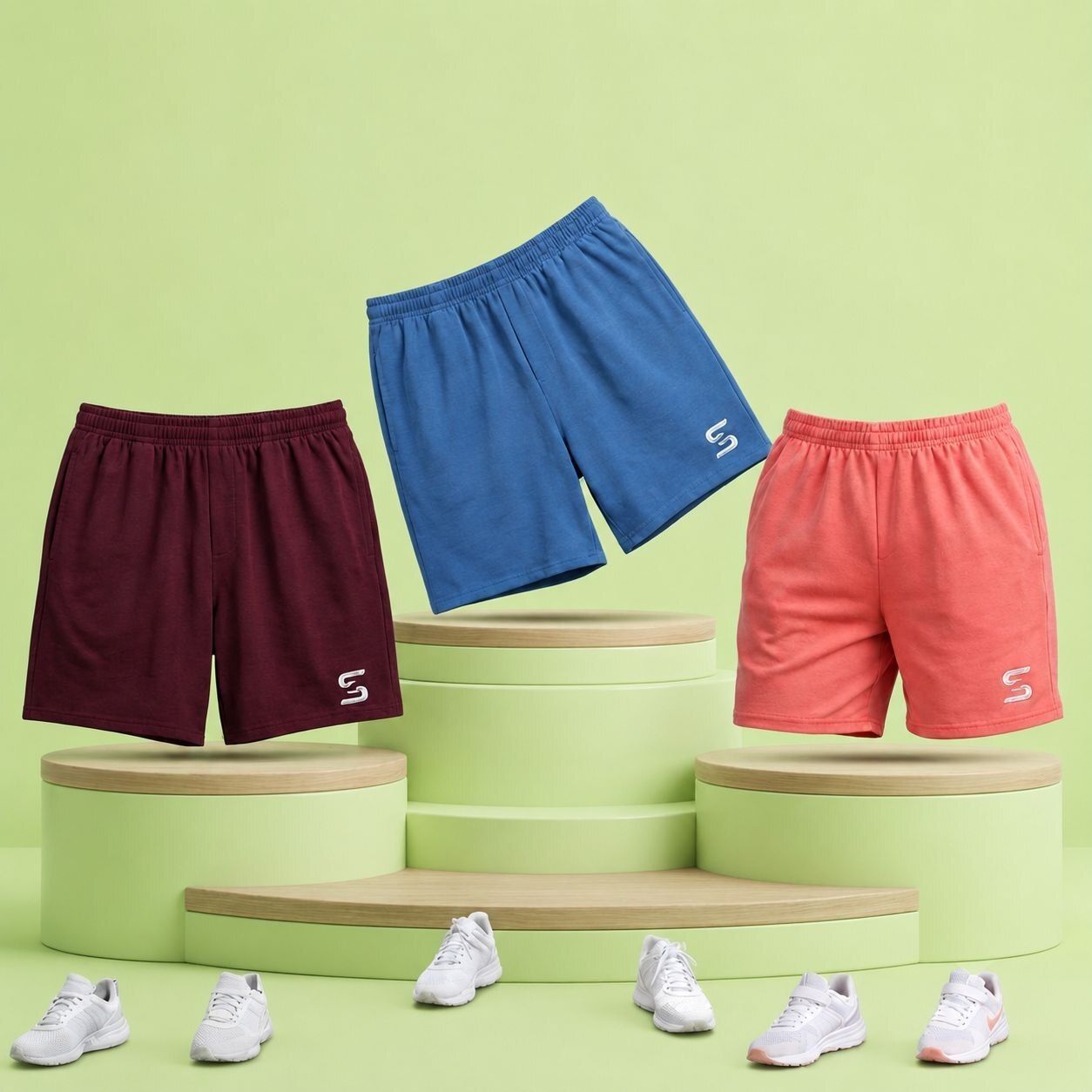 kavya collection Pack of 3 Self Design Women Maroon, Light Blue, Pink Boxer Shorts-picture-40