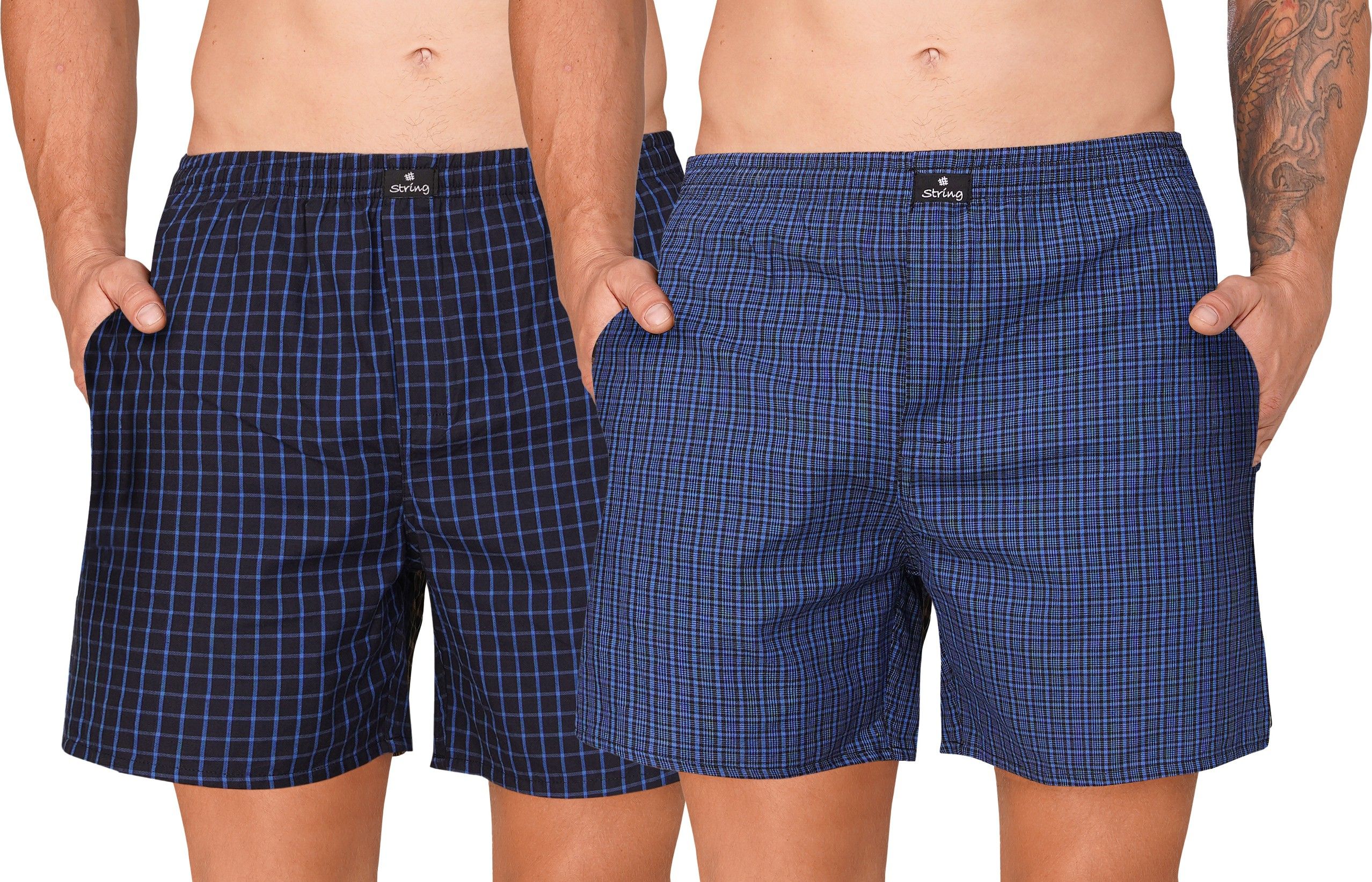 string Pack of 2 Checkered Men Multicolor Boxer Shorts-picture-23