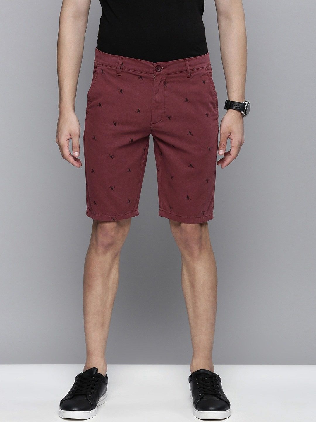 the indian garage co. Solid Men Maroon Casual Shorts-picture-10