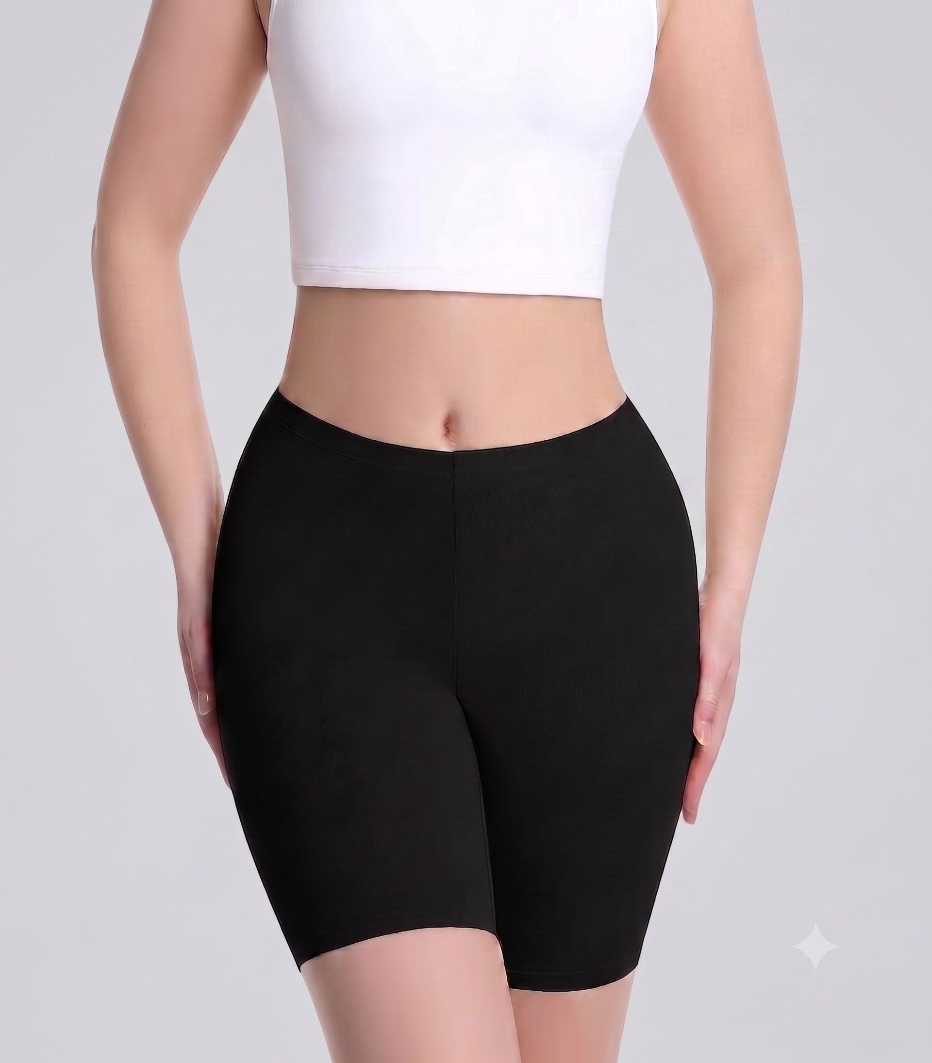 Solid Women Black Basic Shorts, Compression Shorts, Cycling Shorts, Gym Shorts, Sports Shorts, Casual Shorts-image-13