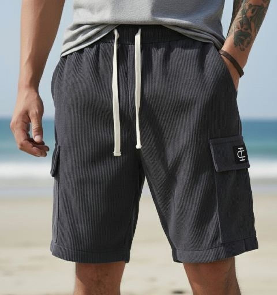 Self Design Men Dark Grey Regular Shorts-image-24