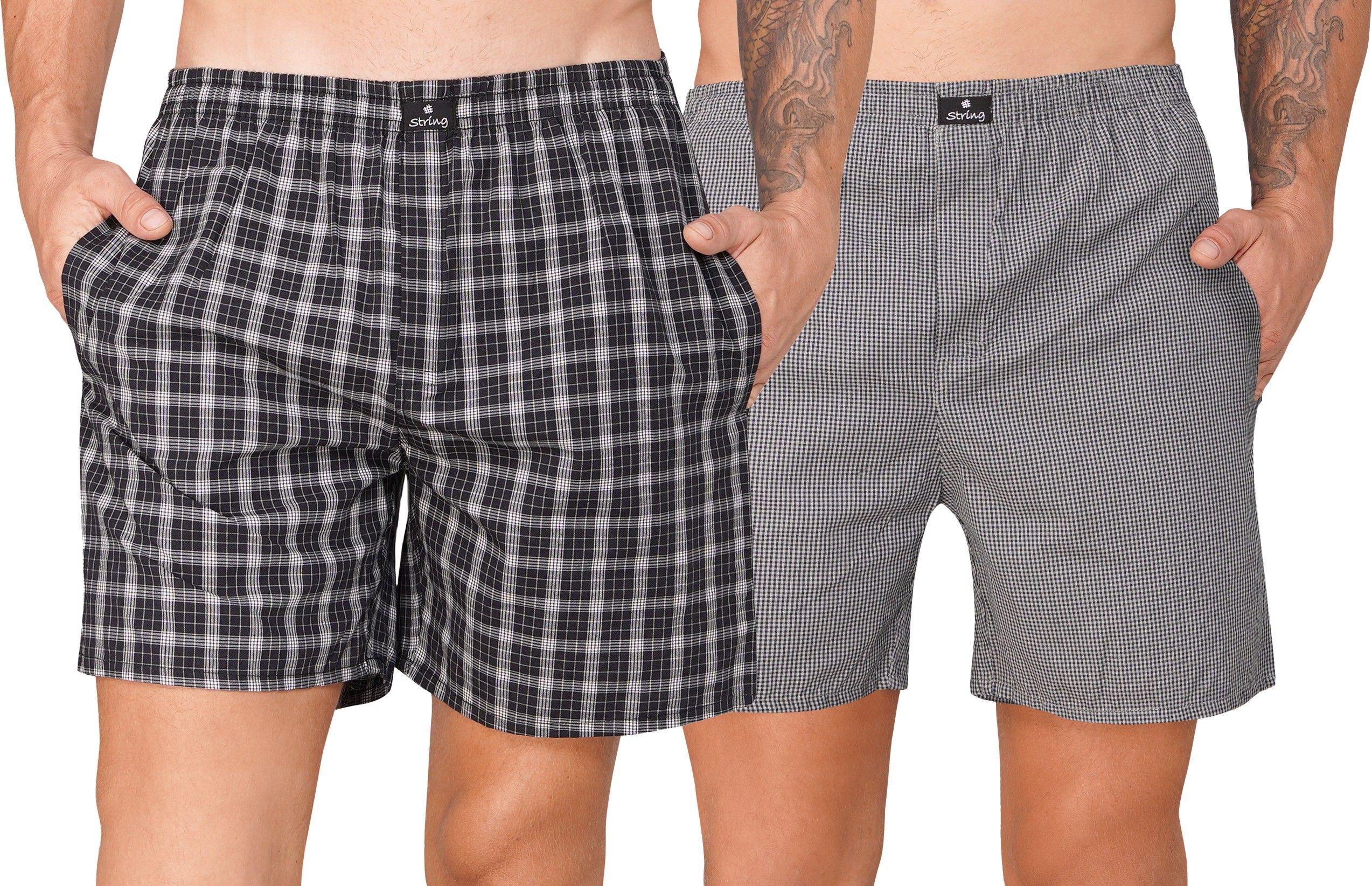 string Pack of 2 Checkered Men Multicolor Boxer Shorts-picture-8