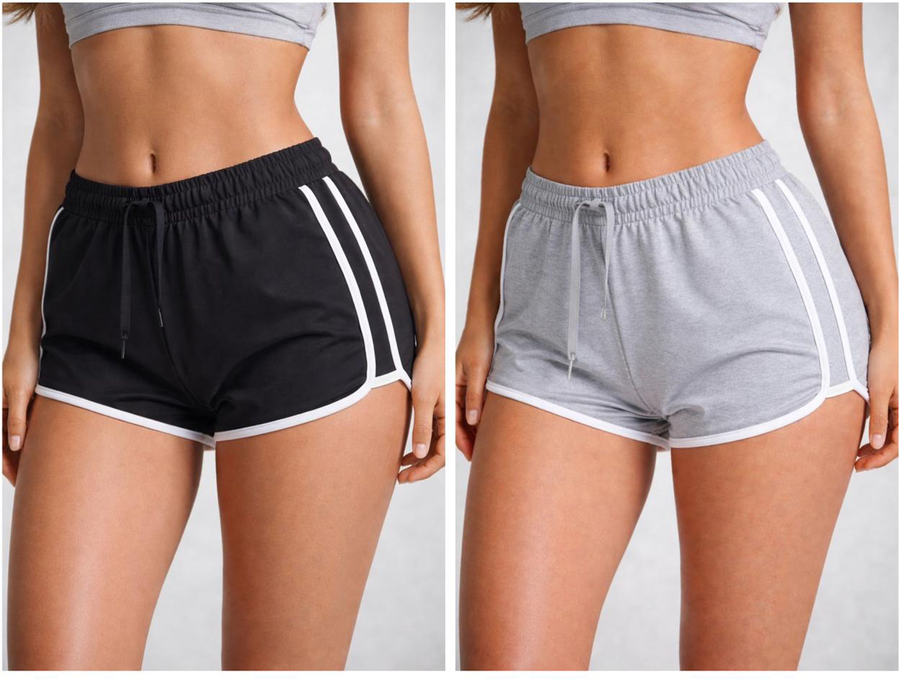 attus Pack of 2 Solid Women Black, Grey Gym Shorts, Running Shorts, Casual Shorts, Hotpants-picture-10