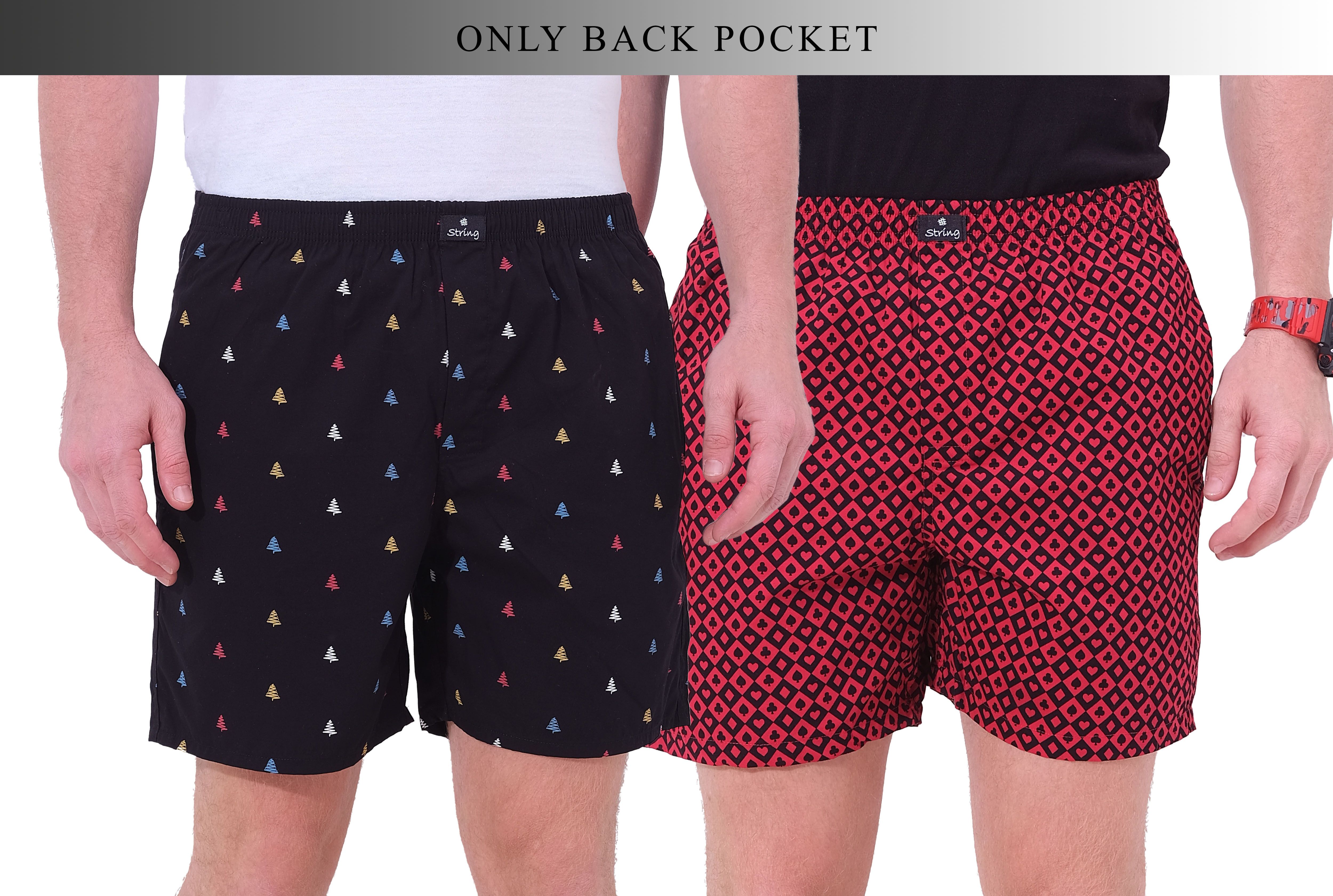 string Pack of 2 Printed Men Black, Maroon Boxer Shorts-picture-12