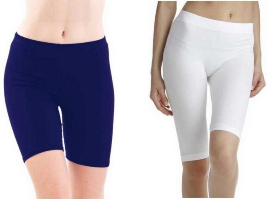 the klowt co Pack of 2 Solid Women Blue, White Cycling Shorts-picture-25