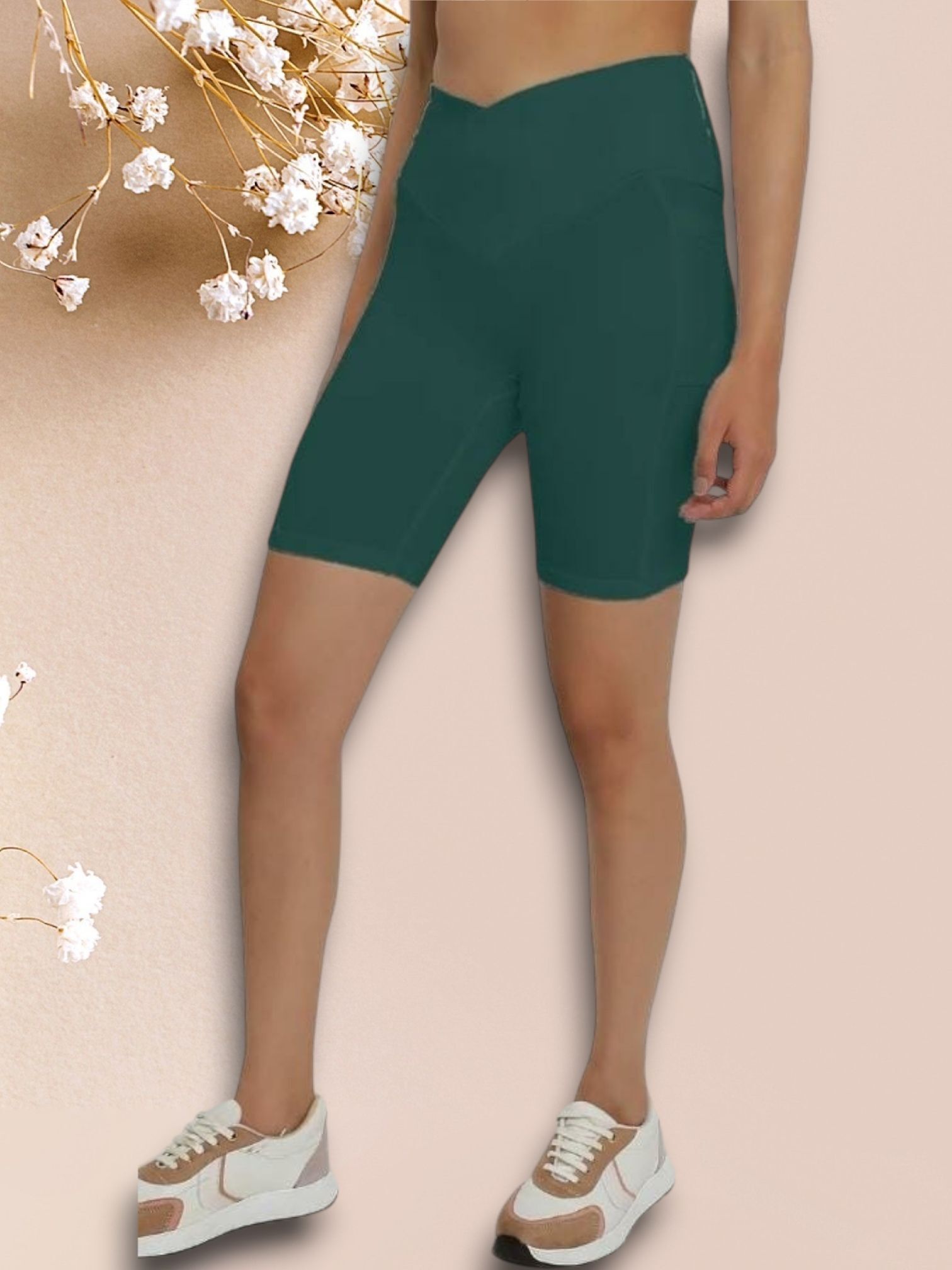 wearjukboxx Solid Women Green Tights-picture-22