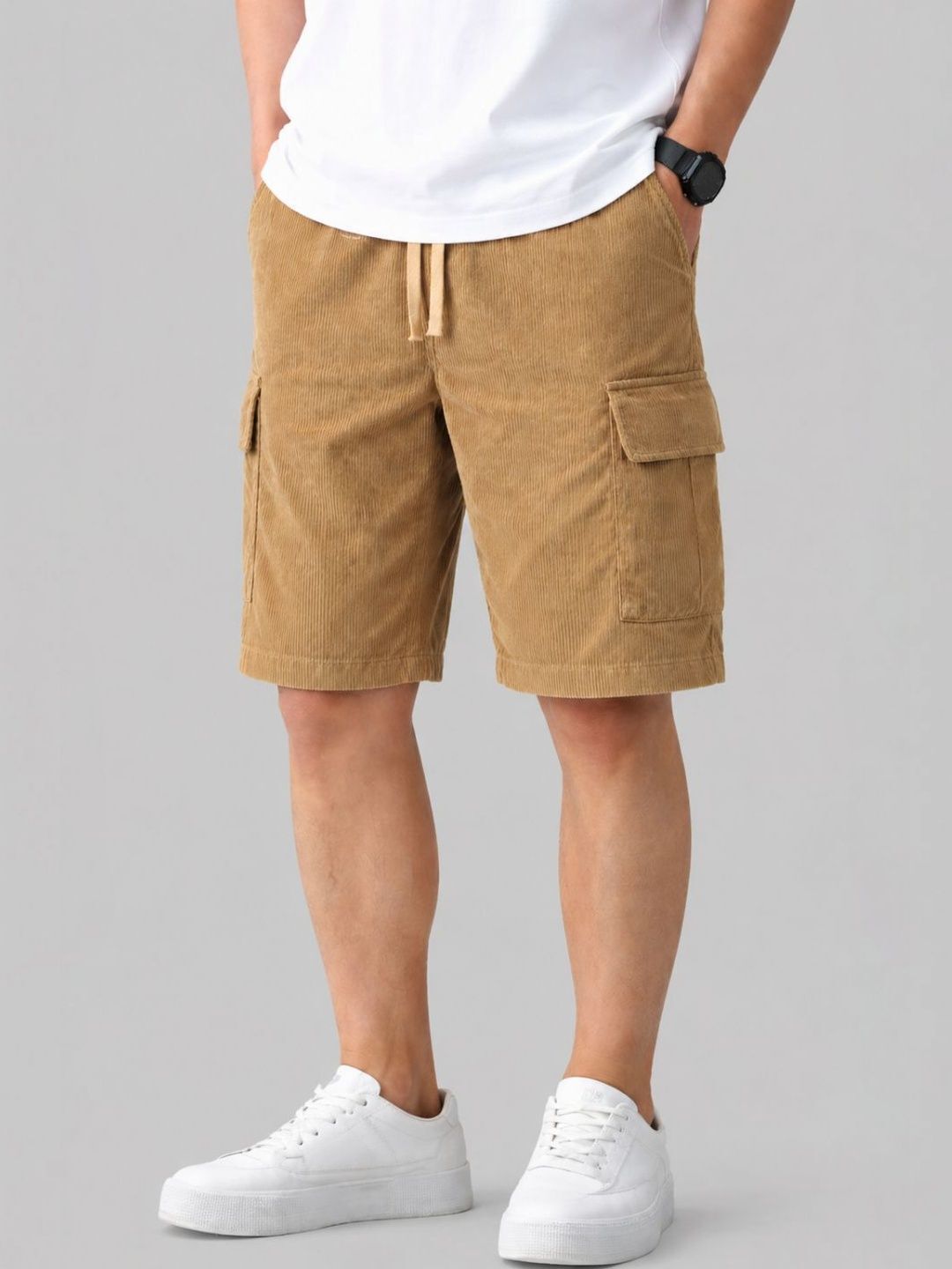 metronaut Men's Comfortable Solid Polycotton Lounge & Casual Shorts Solid Men Brown Casual Shorts-picture-10