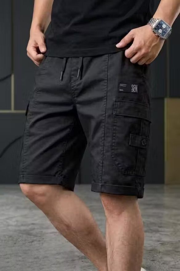 jishmish Solid Men Black Cargo Shorts-picture-30