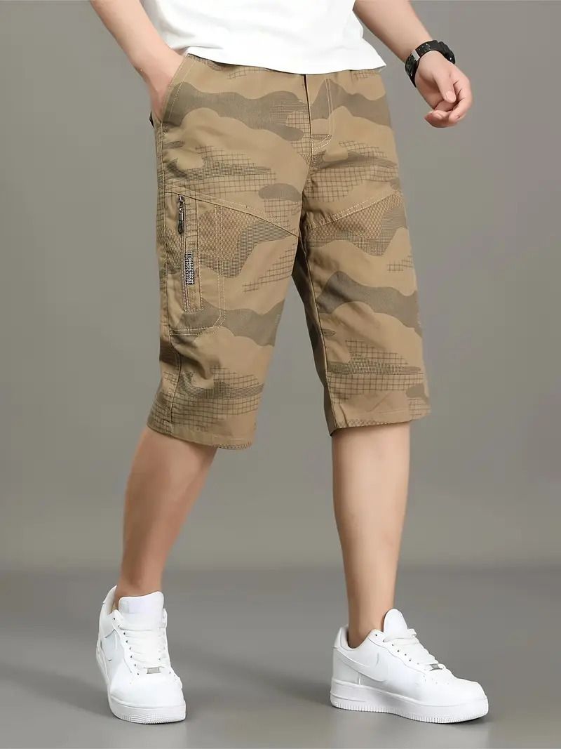 sti Military Camouflage, Printed, Geometric Print Men Multicolor Cargo Shorts-picture-18