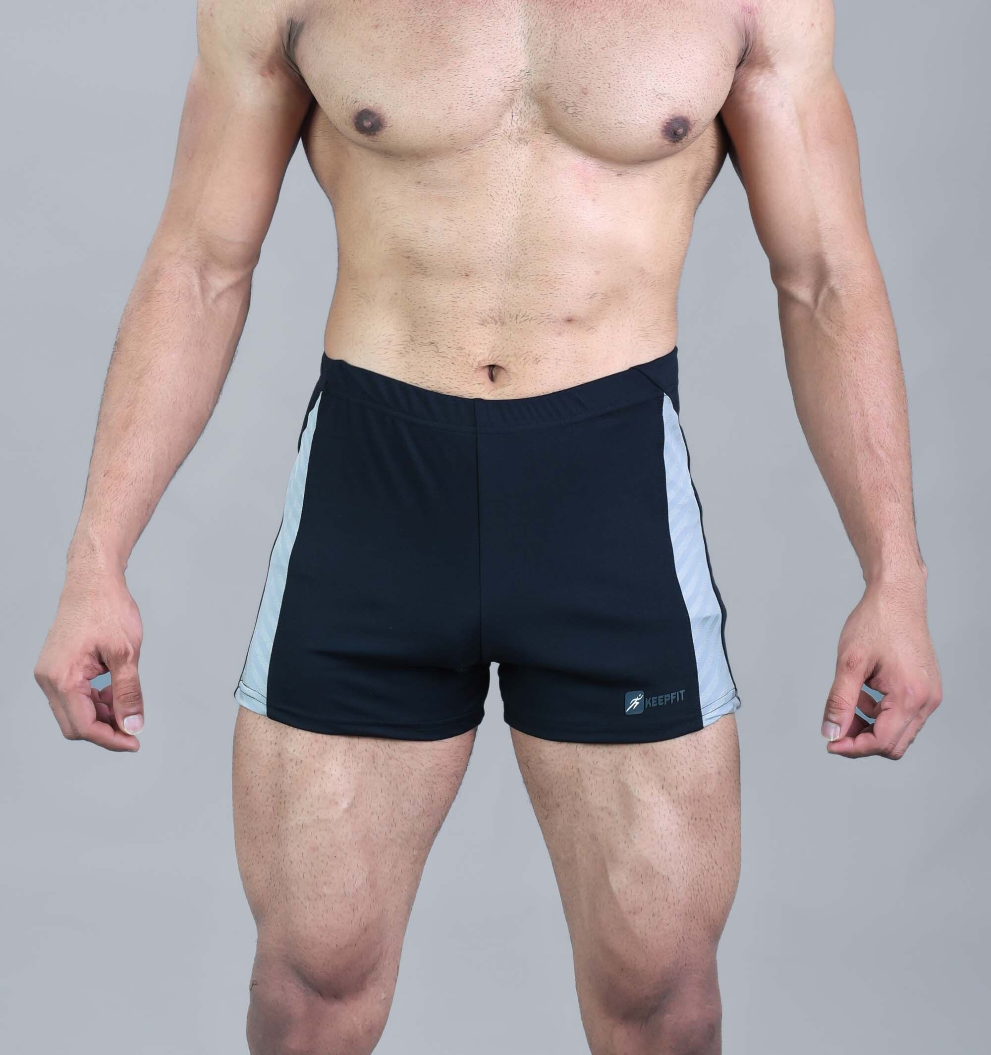 men black swimming trunks with contrast designing Polka Print Men Swim Bottom Black Swimsuit-image-36