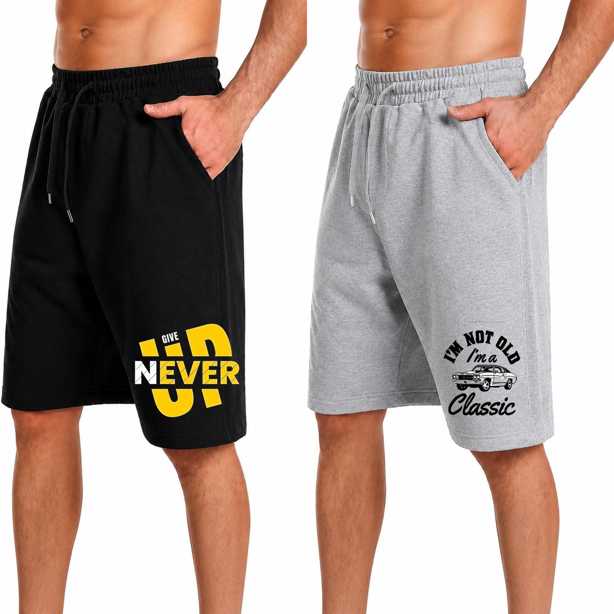 adsclothing Pack of 2 Solid Men Grey, Beige Casual Shorts-picture-20