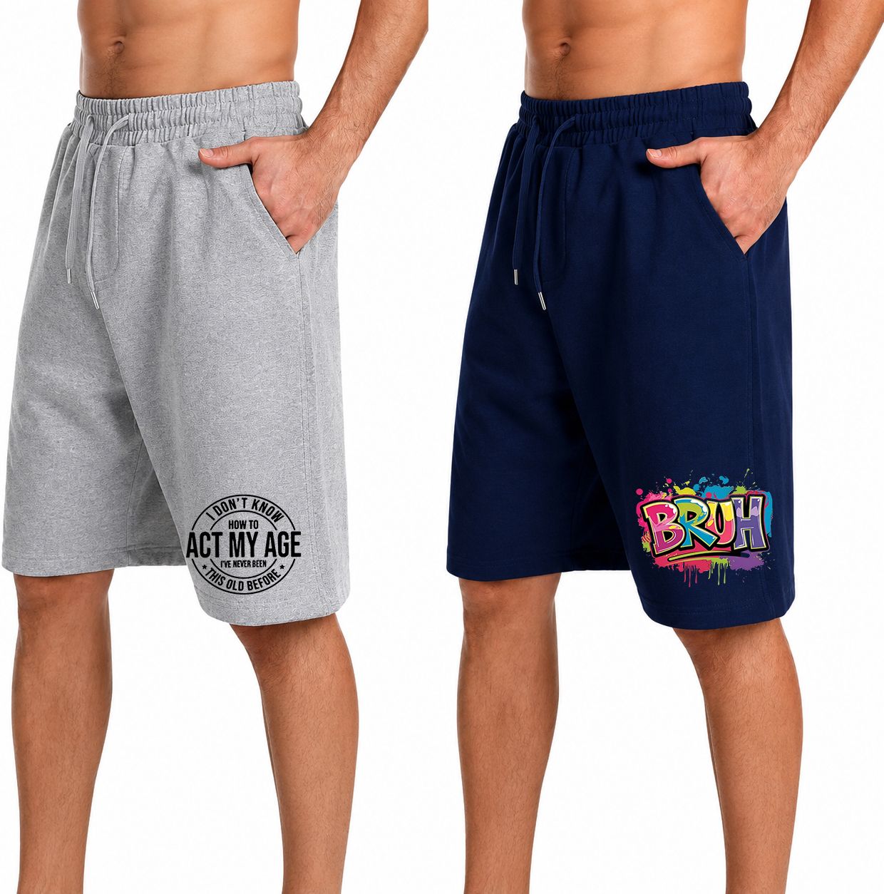 adsclothing Pack of 2 Solid Men Dark Blue, Grey Casual Shorts-picture-44