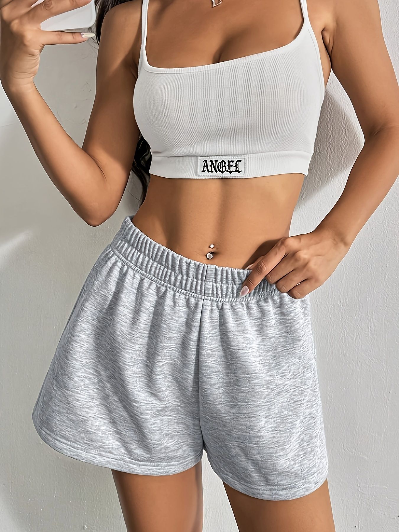 dockstreet Solid Women Grey High Waist Shorts-picture-26