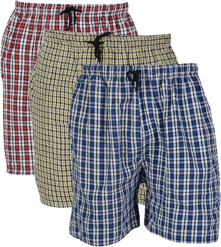 saksham collection Pack of 3 Checkered Men Multicolor Bermuda Shorts-picture-24