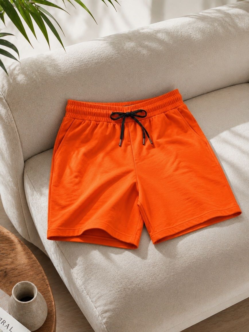 schanda Solid Men Orange Basic Shorts-picture-27