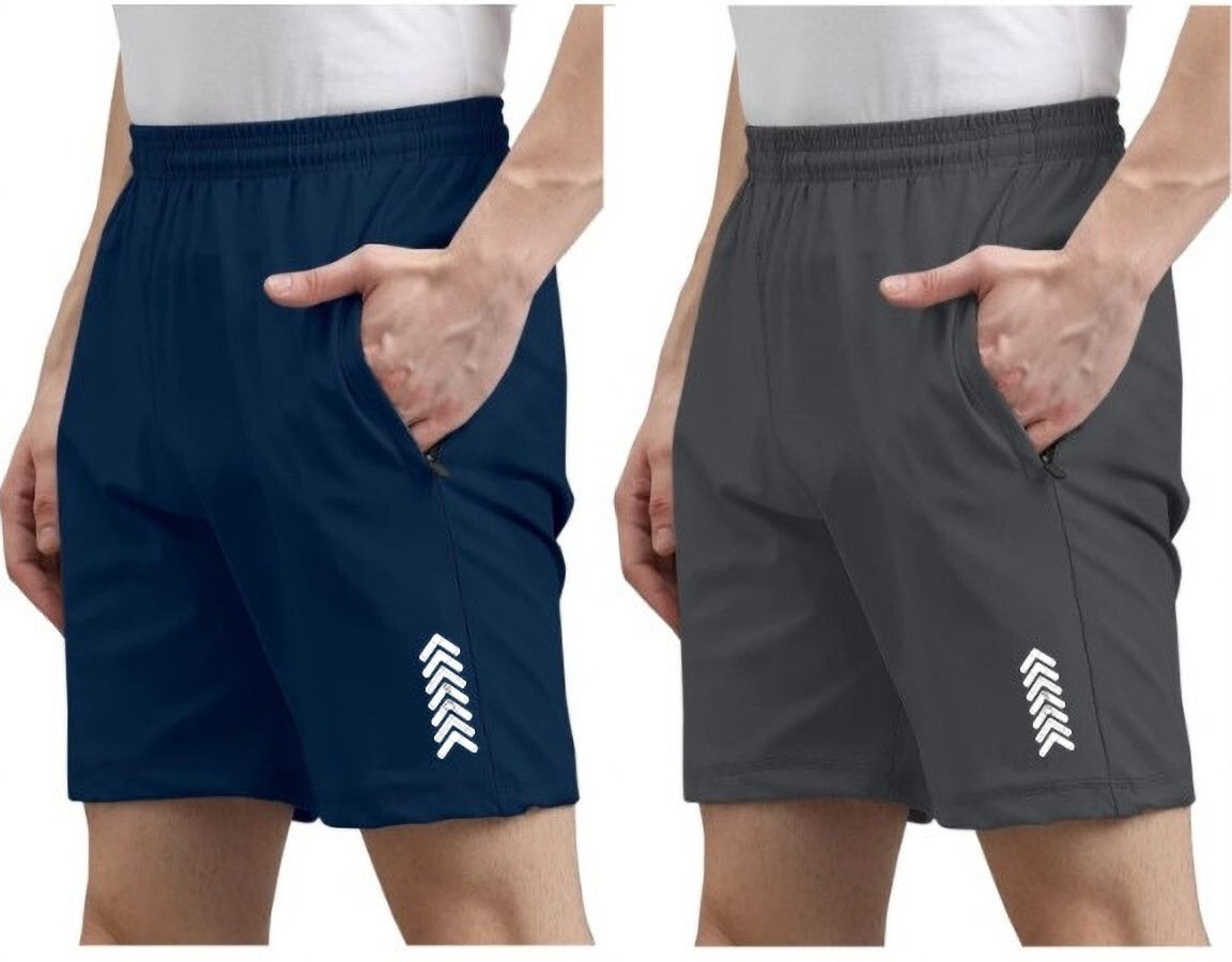 Pack of 2 Color Block Men Multicolor Regular Shorts-image-5